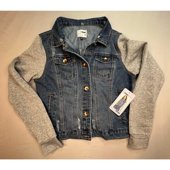 Cisono Denim Collection Jacket Medium Wash NWT Women’s M Removable Hood - Picture 1 of 9